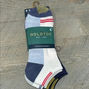 Gold Toe Men's Tournament Coolmax No Show Tab Socks (3 Pair Pack) Size 6-12.5